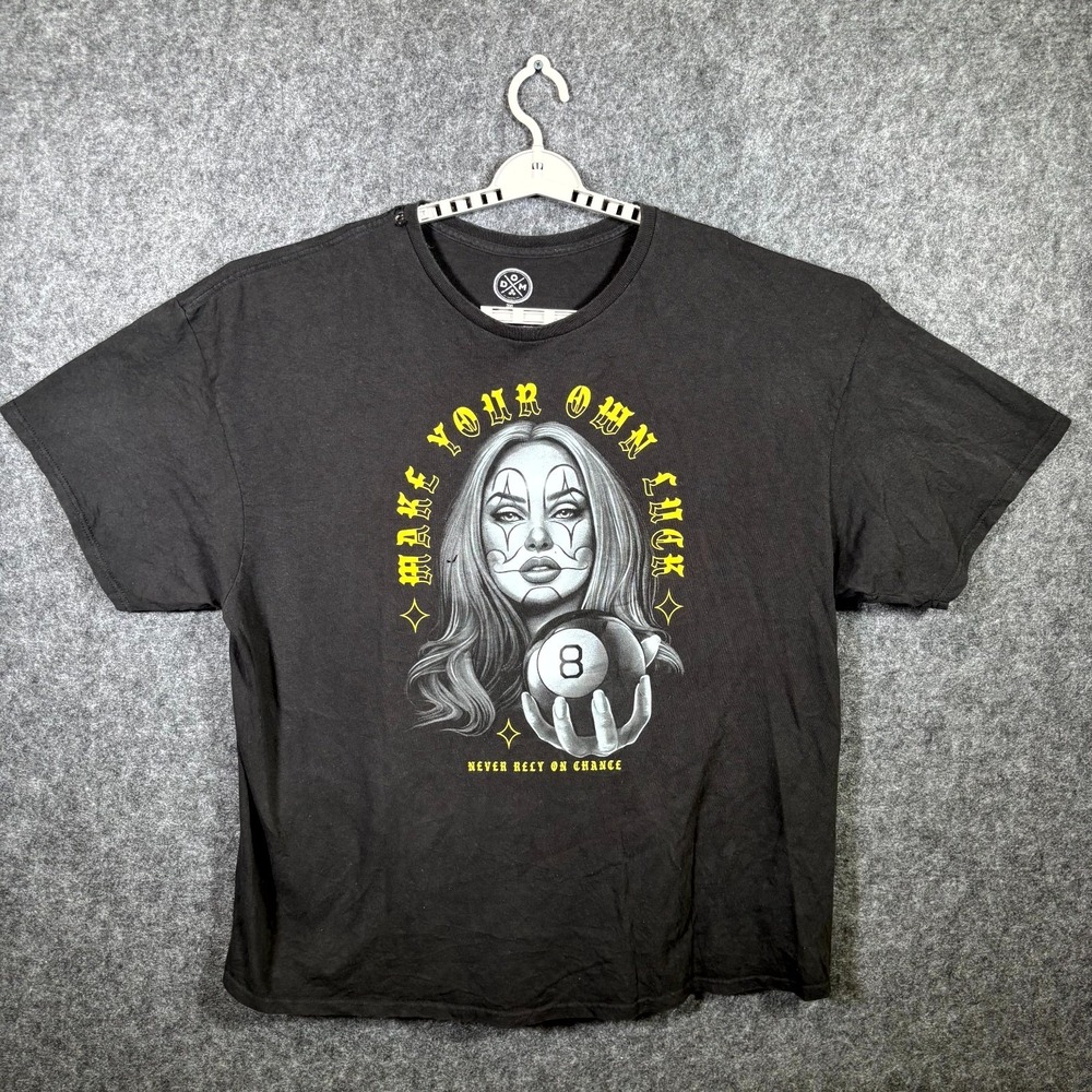 DOM Make Your Own Luck Shirt Mens 3XL Black Graphic Print 100% Cotton Streetwear